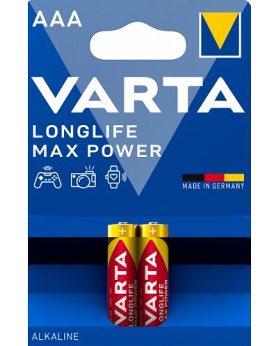Алкални батерии VARTA - Longlife Max Power, ААА, 2 бр. - 1