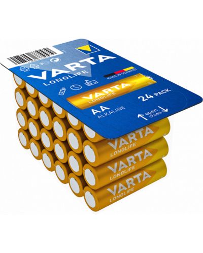 Алкални батерии VARTA - Longlife, AA, 24 бр. - 1