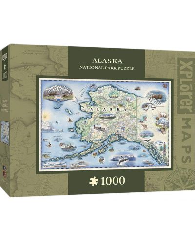 Пъзел Master Pieces от 1000 части - Карта на Аляска - 2