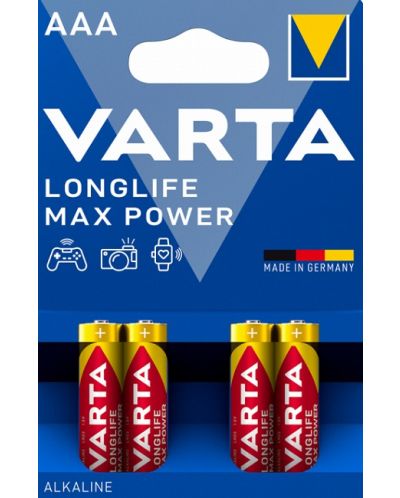 Алкални батерии VARTA - Longlife Max Power, ААА, 4 бр. - 1