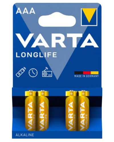 Алкална батерия VARTA - Longlife, ААА, 4 бр.  - 1