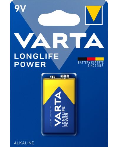 Алкална батерия VARTA - Longlife Power, 9V, 1 бр. - 1