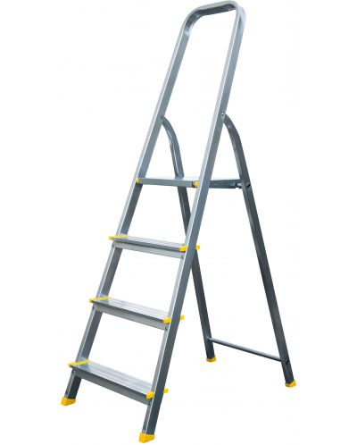 Aлуминиева стълба Denzel - 4 стъпала, сгъваема конструкция - 1