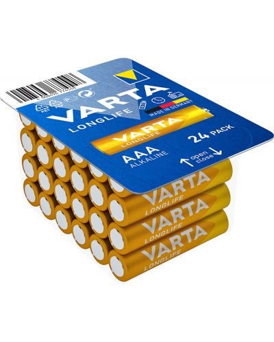 Алкални батерии VARTA - Longlife, ААА, 24 бр. - 1