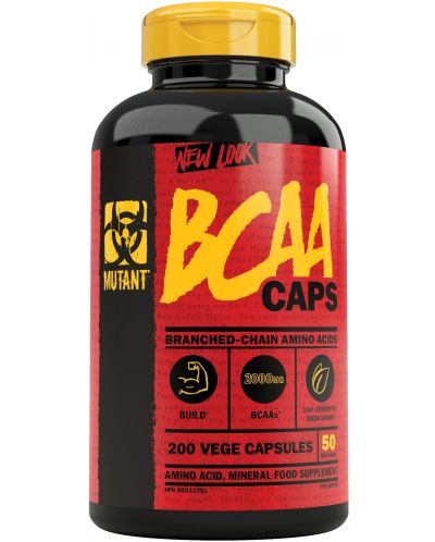 BCAA, 200 капсули, Mutant - 1