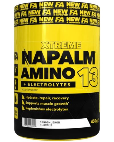 Xtreme Napalm Amino 13 + Electrolytes, fruit massage, 450 g, FA Nutrition - 1