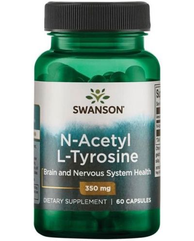 N-Acetyl L-Tyrosine, 350 mg, 60 капсули, Swanson - 1