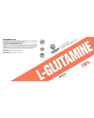 L-Glutamine 100%, 400 g, Swedish Supplements - 2