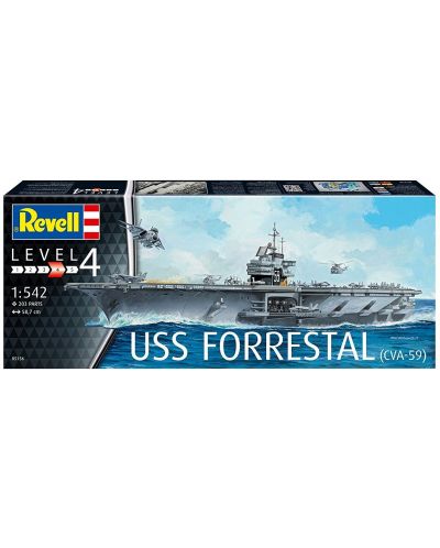 Сглобяем модел Revell - Военен кораб USS Forrestal (CV-59) (05156) - 1