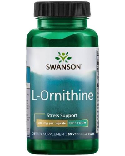 L-Ornithine, 500 mg, 60 растителни капсули, Swanson - 1