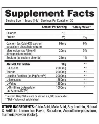 Aminolast, лимон, 420 g, Gaspari Nutrition - 2