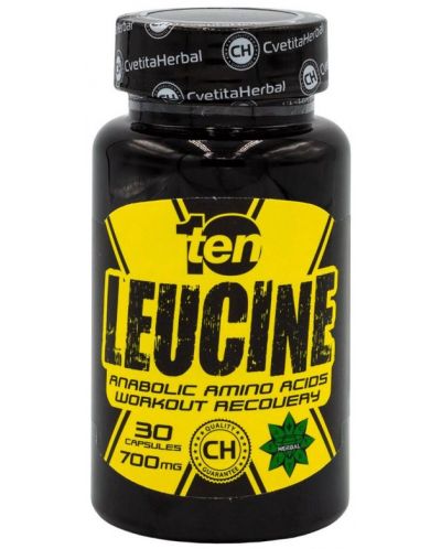 10/ten Leucine, 700 mg, 30 капсули, Cvetita Herbal - 1