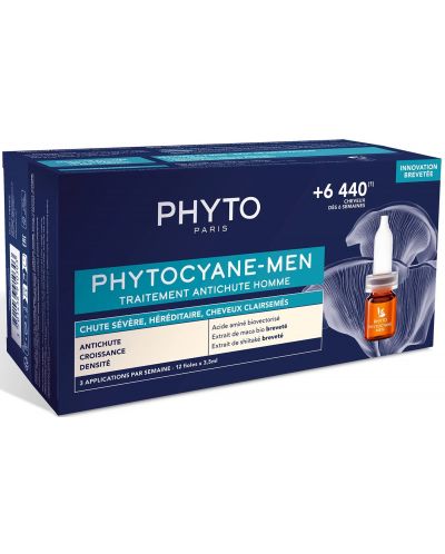 Phyto PhytoCyane Терапия срещу прогресивен косопад Men, 12 x 3.5 ml - 1