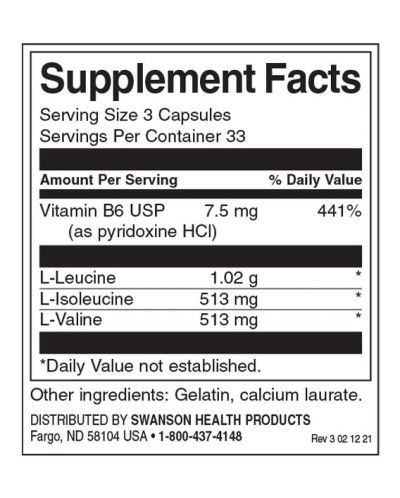 BCAA, 100 капсули, Swanson - 2