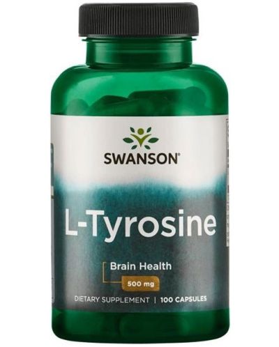 L-Tyrosine, 500 mg, 100 капсули, Swanson - 1