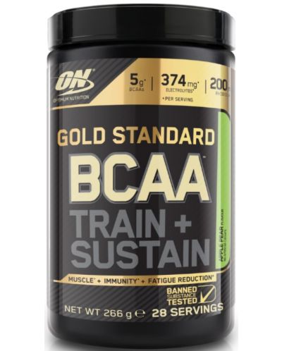 Gold Standard BCAA Train + Sustain, ябълка и круша, 266 g, Optimum Nutrition - 1