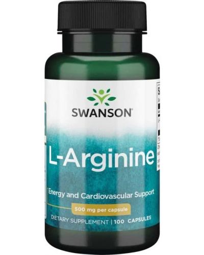 L-Arginine, 500 mg, 100 капсули, Swanson - 1