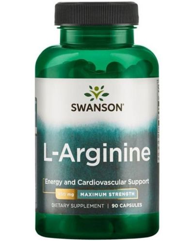L-Arginine, 850 mg, 90 капсули, Swanson - 1