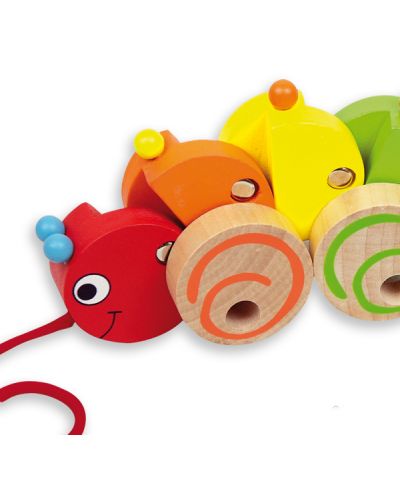 Дървена играчка за дърпане Andreu toys – Гъсеница - 2