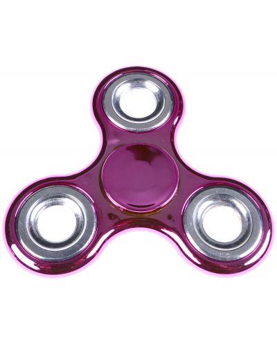 Антистресова играчка Fidget Spinner  - Хромиран, розов - 1