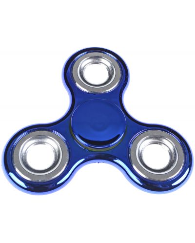 Антистресова играчка Fidget Spinner - Хромиран, тъмносин