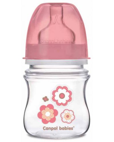 Антиколик шише Canpol - Newborn Baby, 120 ml, розово - 1