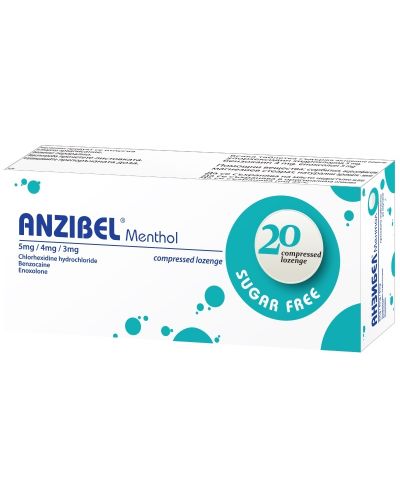 Анзибел, ментол, 20 таблетки за смучене, Nobel - 1