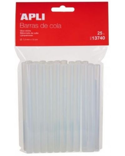 Лепилни пръчки силикон Apli – ø 7.5 х 100 mm, 25 броя - 1
