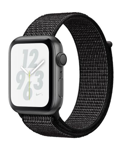 Смарт часовник Apple Nike + S4 - 44mm, сив, черен sport loop - 1