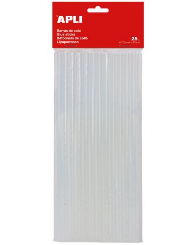 Лепилни пръчки силикон Apli - Ø 7.5 mm х 200 cm, 25 броя  - 1