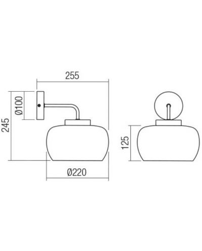 Аплик Smarter - Croma 01-3064, IP20, 240V, E27, 1x42W, черен мат - 2