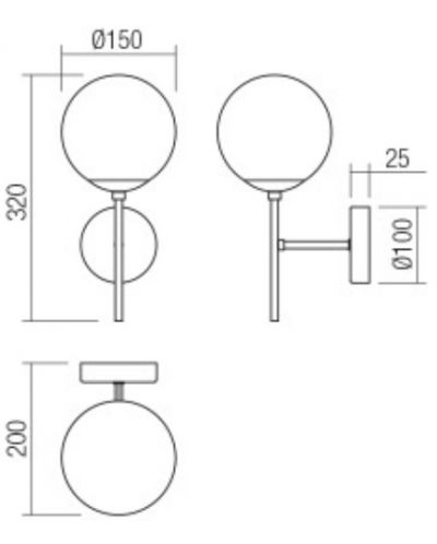 Аплик Smarter - Mundi 01-2942, IP20, 240V, E14, 1 x 28W, кехлибар - 2