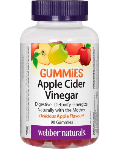 Apple Cider Vinegar Gummies, 90 желирани таблетки, Webber Naturals - 1