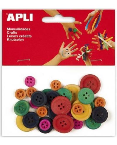 Цветни дървени копчета Apli - 1