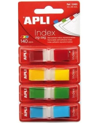 Индекс листчета APLI, 4 пастелни цвята, 12 х 45 mm, 140 броя - 1