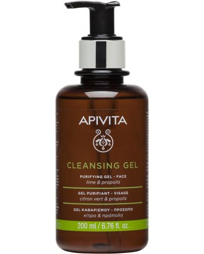 Apivita Face Cleansing Антисептичен почистващ гел за мазна кожа, 200 ml - 1