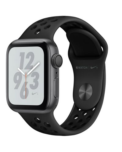 Смарт часовник Apple Nike + S4 - 40mm, сив, черна силиконова каишка