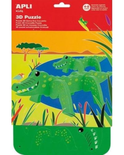 3D пъзел APLI Kids от EVA пяна - Крокодил