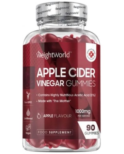 Apple Cider Vinegar Gummies, 90 таблетки, Weight World - 1