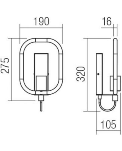 Аплик Smarter - Aeris 01-2406, IP 20, E27, 1 x 42 W, черен мат - 2