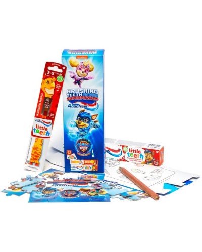 Aquafresh Комплект за деца Little teeth, 2 части + Подарък пъзел - 2