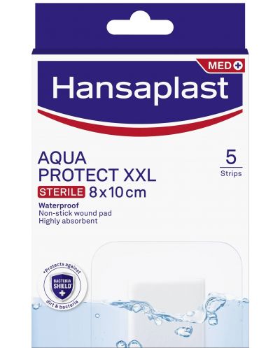 Aqua Protect Водоустойчиви пластири, 8 x 10 cm, 5 броя, Hansaplast - 1