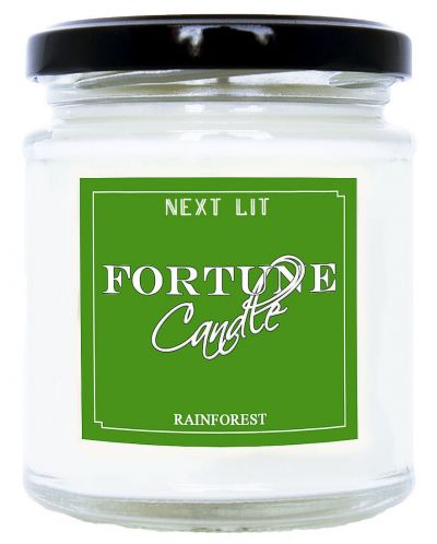 Ароматна свещ с късметче Next Lit Fortune Candle - Тропическа гора, на български - 1