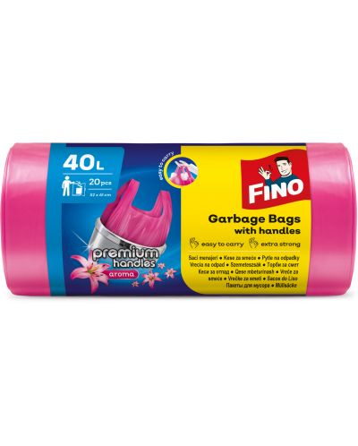 Ароматизирани торби за отпадъци Fino - Premium, 40 L, 20 броя, розови - 1