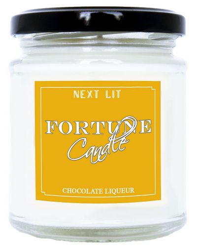 Ароматна свещ с късметче Next Lit Fortune Candle - Шоколадов ликьор, на английски - 1