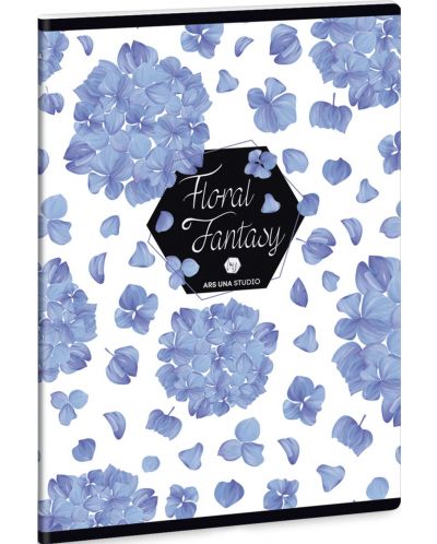 Ученическа тетрадка A5, 40 листа Ars Una - Floral Hortensia - 1