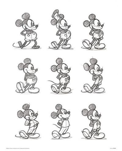 Арт принт Pyramid Disney: Mickey Mouse - Sketched Multi - 1