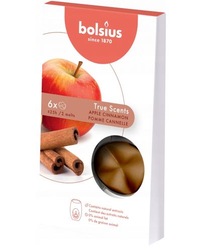 Ароматен восък Bolsius True Scents - Ябълка и канела, 6 броя  - 1