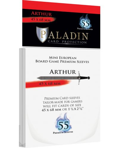 Протектори за карти Paladin - Arthur 45 x 68 (Mini European) - 1