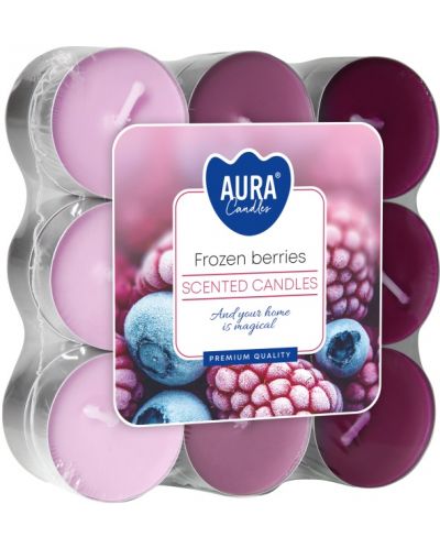 Ароматни чаени свещи Bispol Aura - Frozen Berries, 18 броя - 1